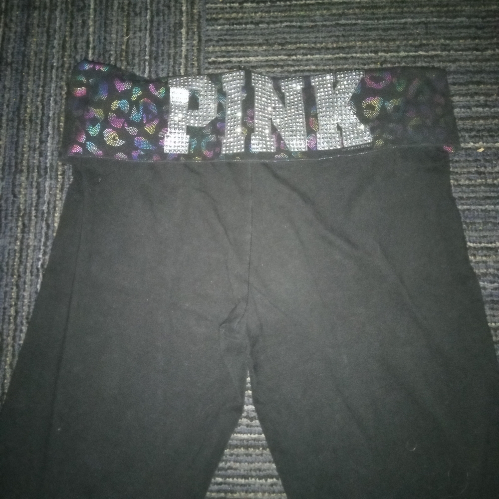 PINK Victoria's Secret Cheetah Bling  Leggings.
